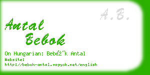 antal bebok business card